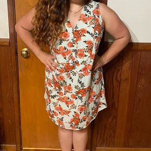 XL A New Day Mint Green Dress with pink flowers